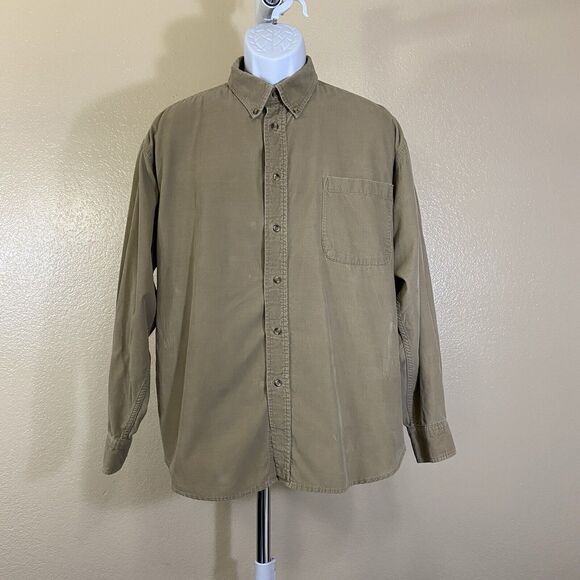 Hill & Archer Beige Long Sleeve Button Front Shirt XL - Picture 1 of 10